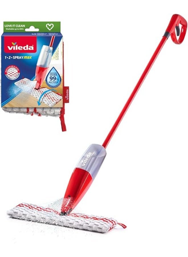 Vileda 1.2 Spray Mop with Built-in Sprayer, Reusable Microfiber Pads (2 Pieces), Bucket-Free, Suitable for All Floor Types - Image 1